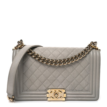 Chanel Caviar Quilted Medium Boy Flap Light Grey 1 of 10