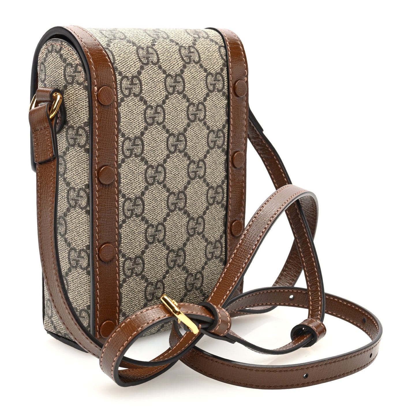 GG Supreme Monogram Mini Horsebit 1955 Crossbody Bag Beige Brown Sugar