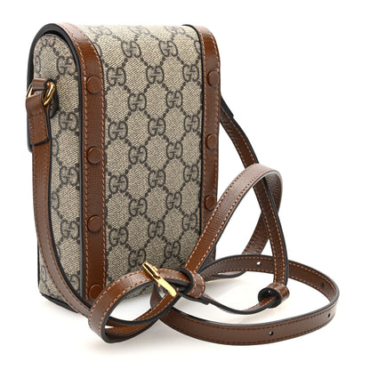 Gucci GG Supreme Monogram Mini Horsebit 1955 Crossbody Bag Beige Brown Sugar 3 of 10