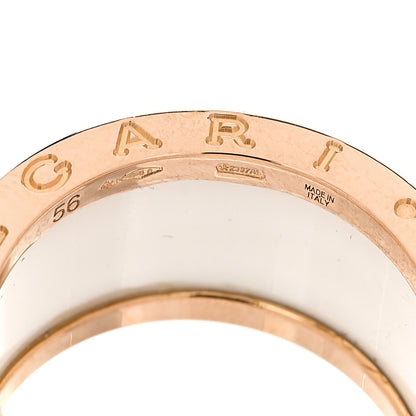 Bulgari 18K Rose Gold White Ceramic B.Zero1 Four-Band Ring 56 7.5 6 of 7