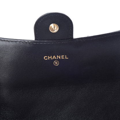 Chanel Lambskin Quilted Large Gusset Flap Wallet Black 6 of 9
