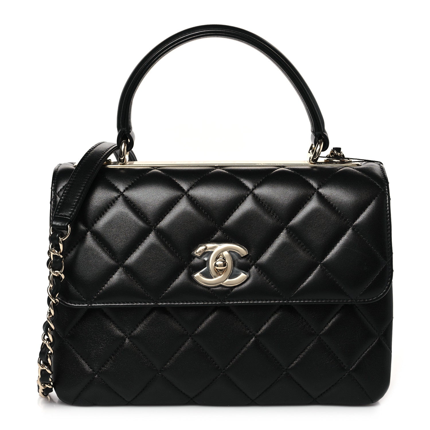 Chanel Lambskin Quilted Small Trendy CC Dual Handle Flap Bag Black 1 of 8