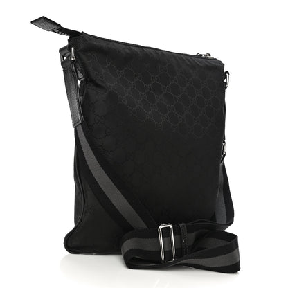 Gucci Nylon Monogram Small Flat Messenger Bag Black 3 of 11