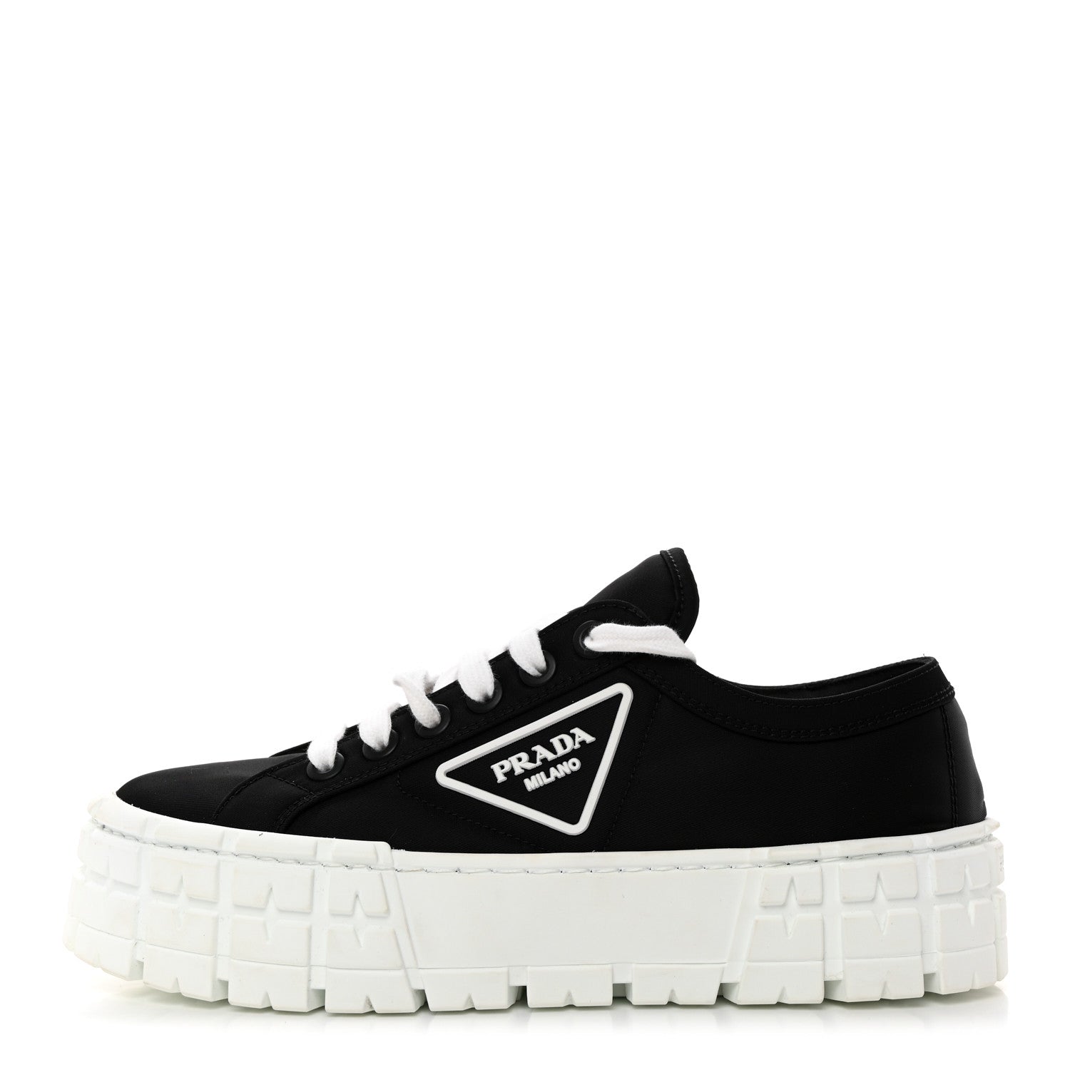 Prada Re-Nylon Gabardine Triangle Logo Double Wheel 50mm Sneakers 37.5 Black 1 of 9