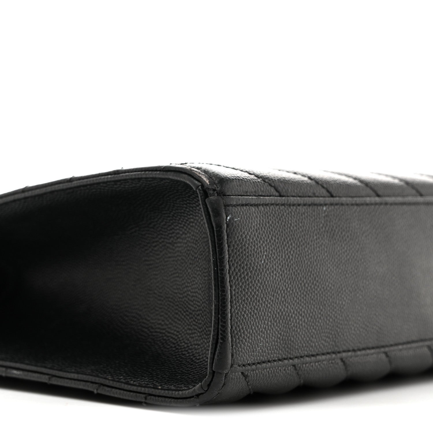 Saint Laurent Grain De Poudre Matelasse Chevron Large Monogram Satchel Black 6 of 14