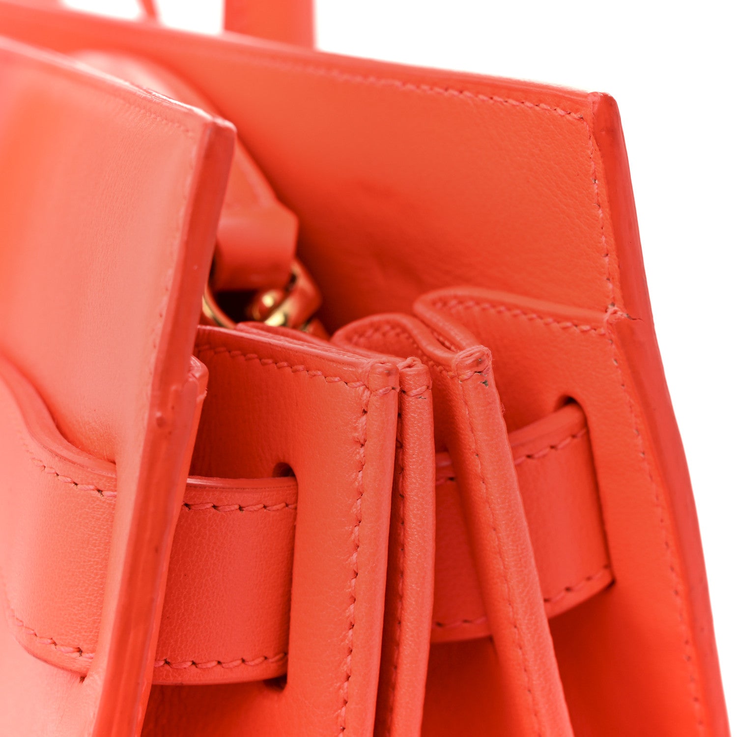 Saint Laurent Calfskin Small Sac De Jour Neon Orange 13 of 16