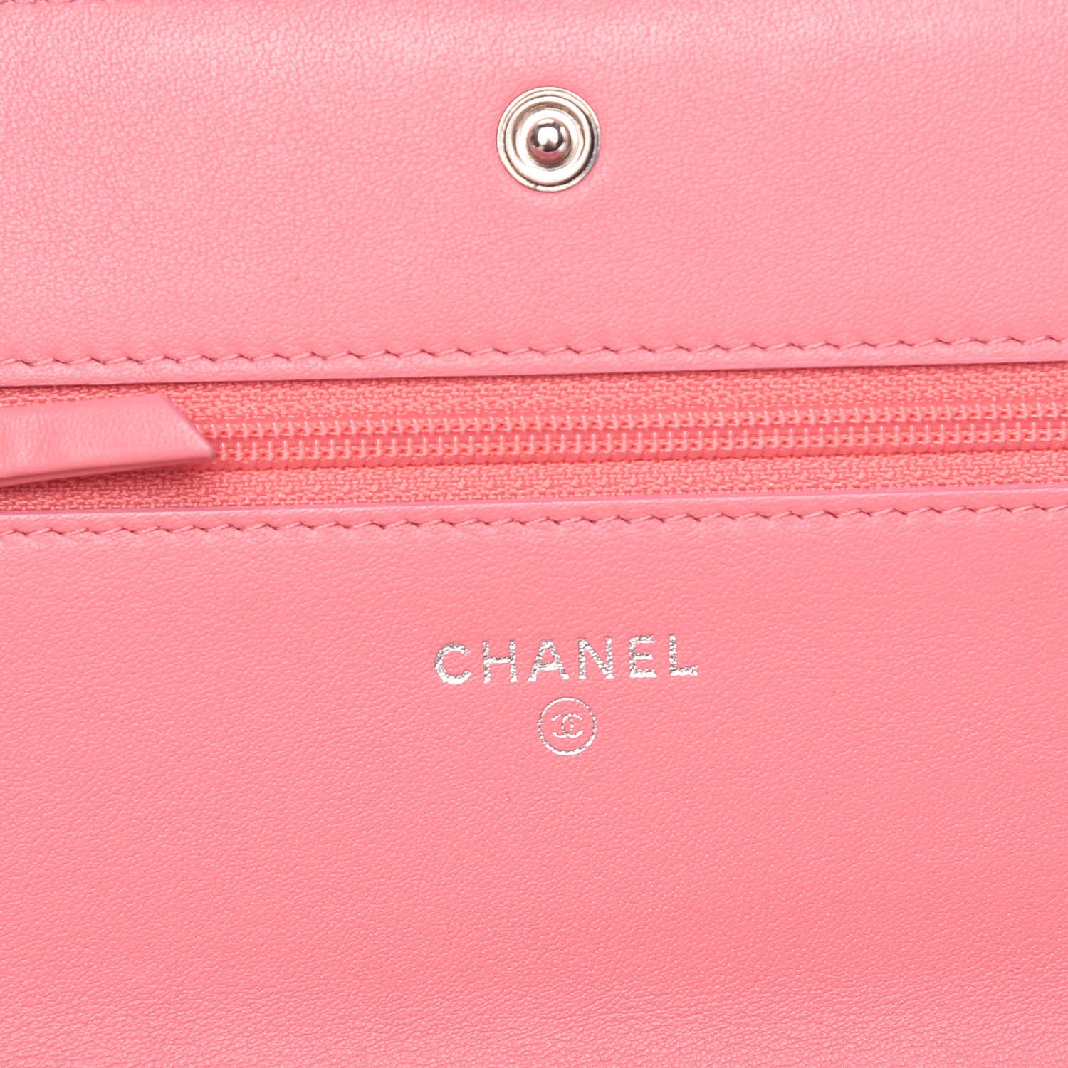 Chanel Calfskin Chevron Quilted Boy Wallet On Chain WOC Pink 6 of 14