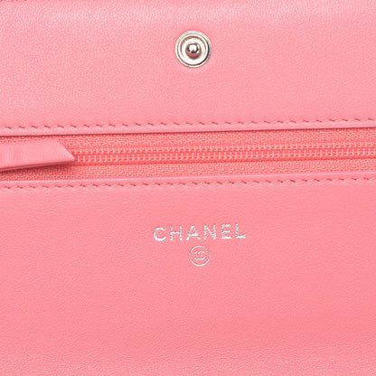 Chanel Calfskin Chevron Quilted Boy Wallet On Chain WOC Pink 6 of 14