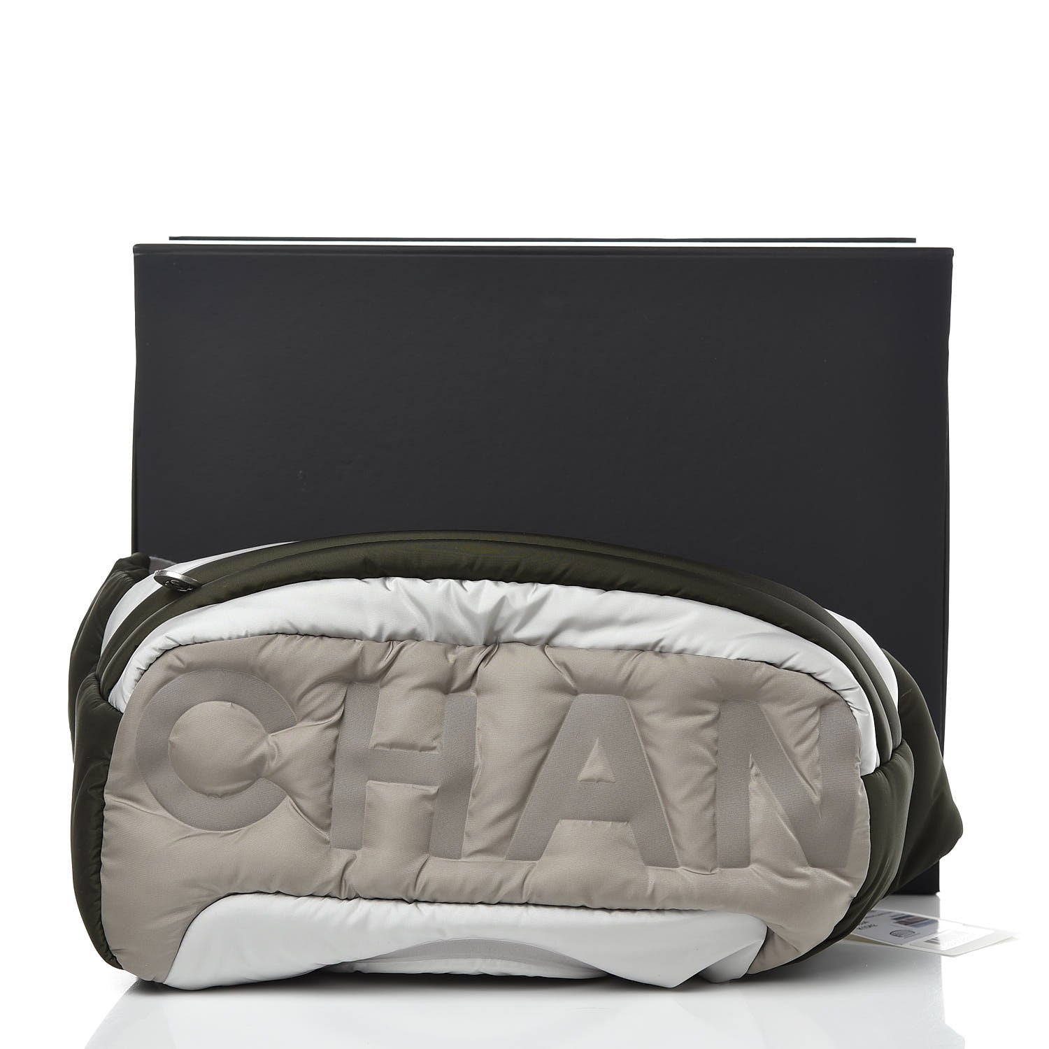 Chanel Nylon Coco Neige Belt Bag Dark Grey Khaki Grey 8 of 8