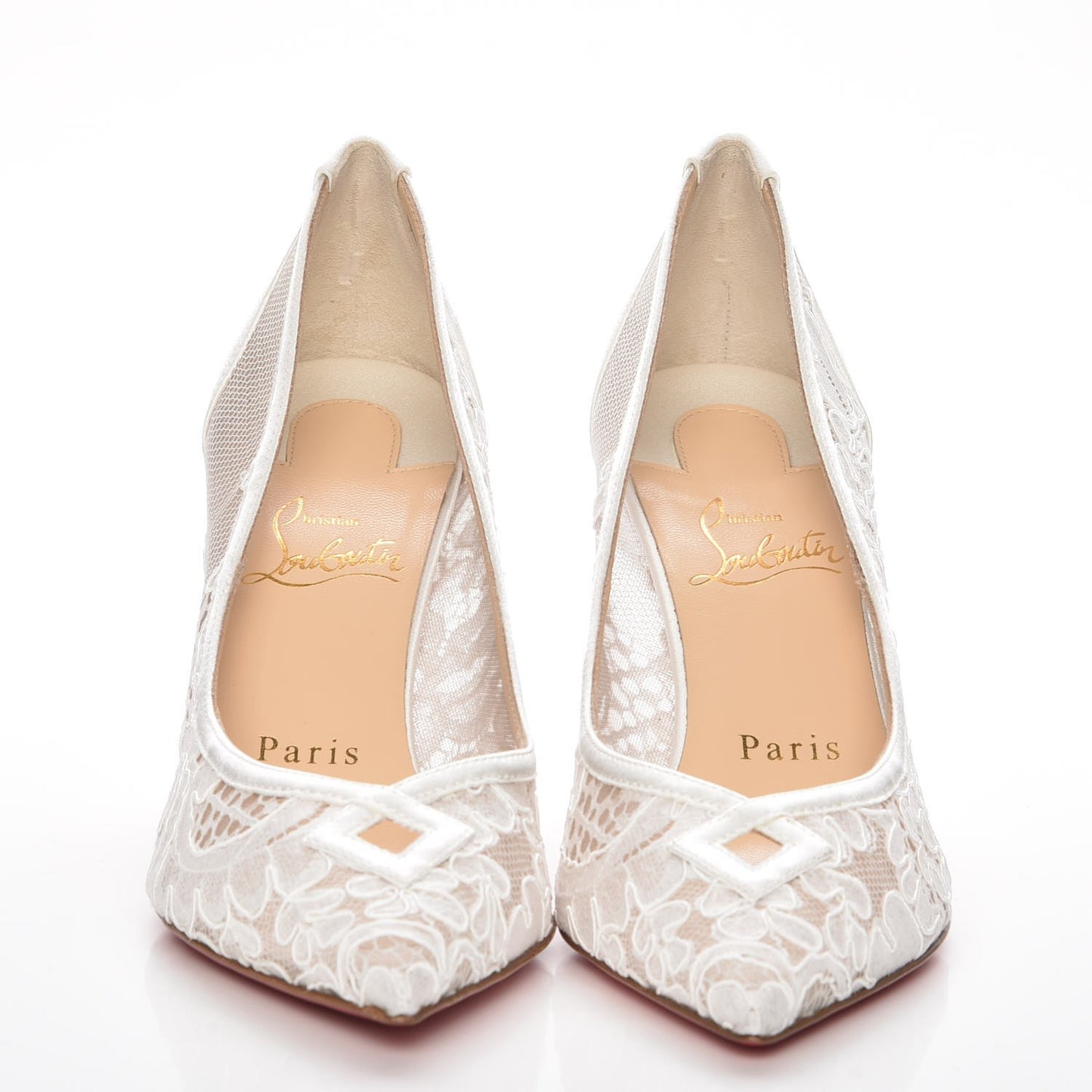 Lace Satin Neoalto 85 Pumps 36 White