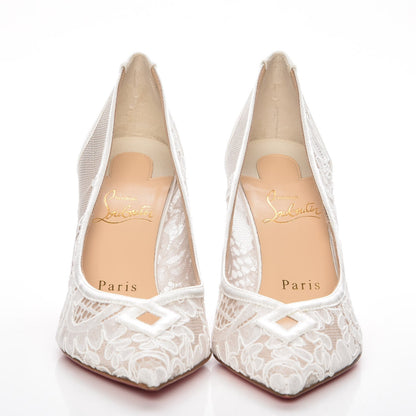 Christian Louboutin Lace Satin Neoalto 85 Pumps 36 White 2 of 8