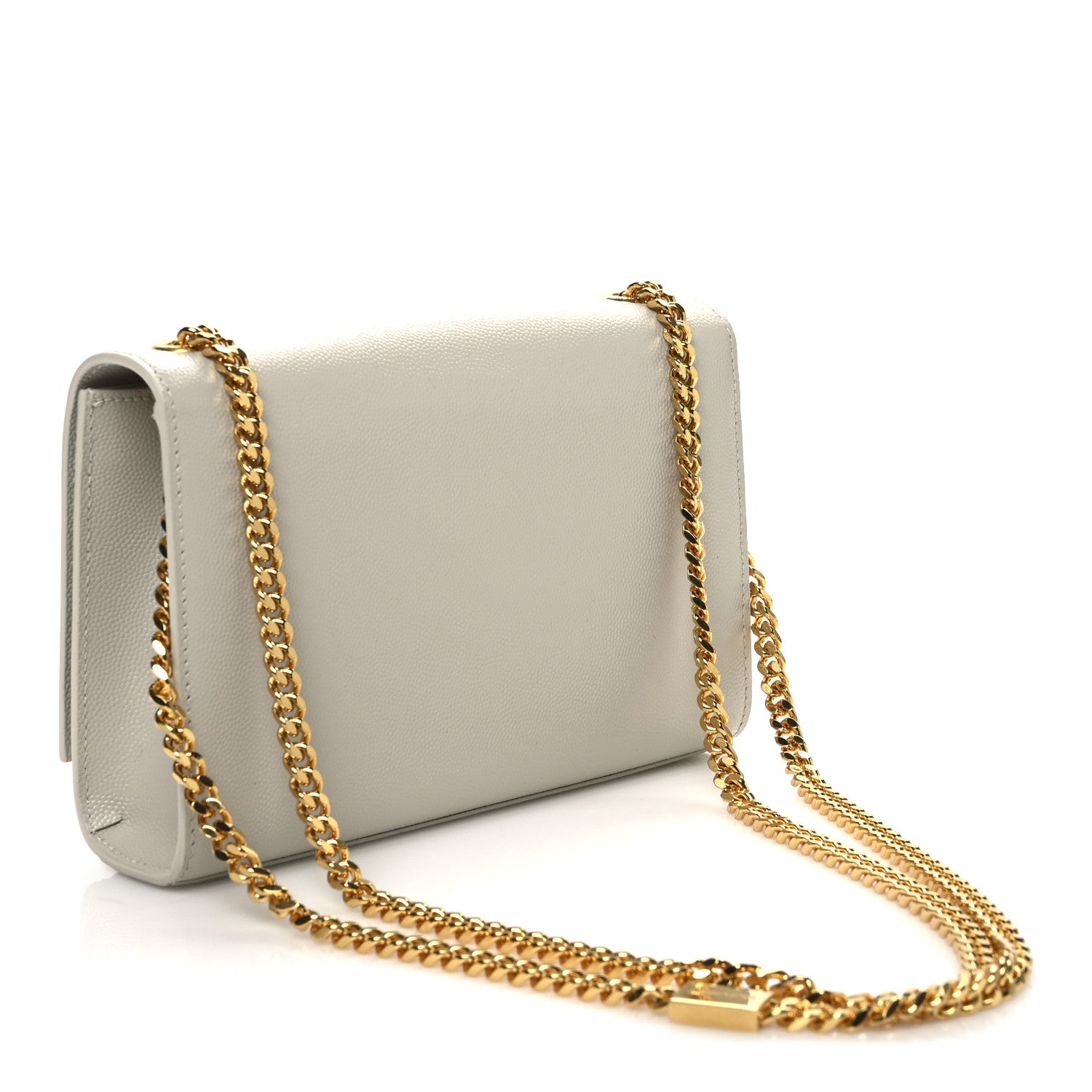 Saint Laurent Grain De Poudre Small Classic Monogram Kate Satchel Crema Soft 3 of 9