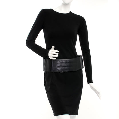 Chanel Lambskin Quilted Wide Belt Black M 2 of 10