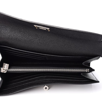 Hermes Epsom Kelly Longue Wallet Black 5 of 9