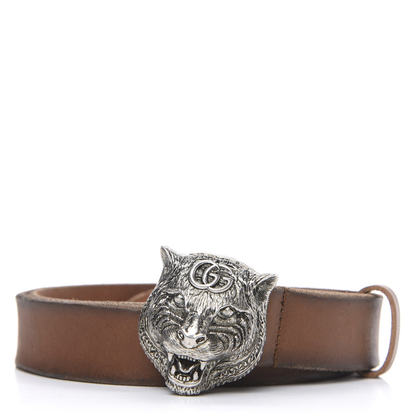 Cuoio Toscano Nickel Feline Buckle Belt 90 36 Cuir