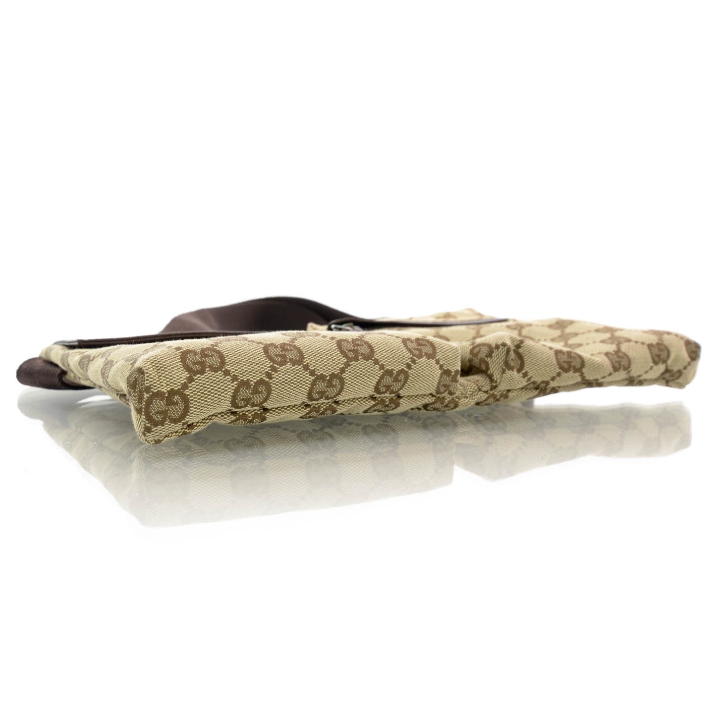 GG Monogram Web Double Pocket Belt Bag Ebony