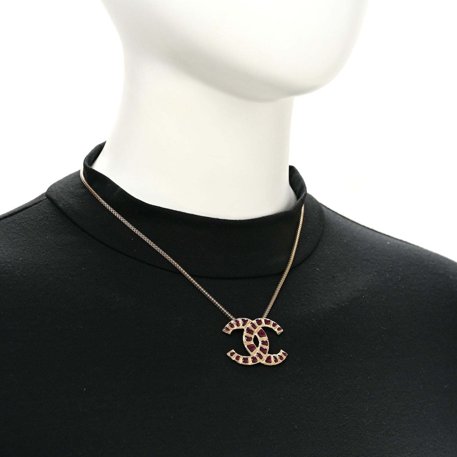 Chanel Resin Along The Nile CC Pendant Necklace Gold Purple 2 of 5