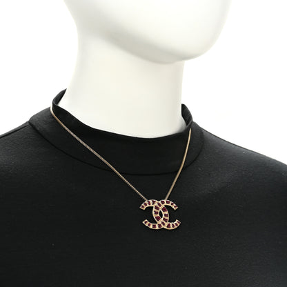 Chanel Resin Along The Nile CC Pendant Necklace Gold Purple 2 of 5