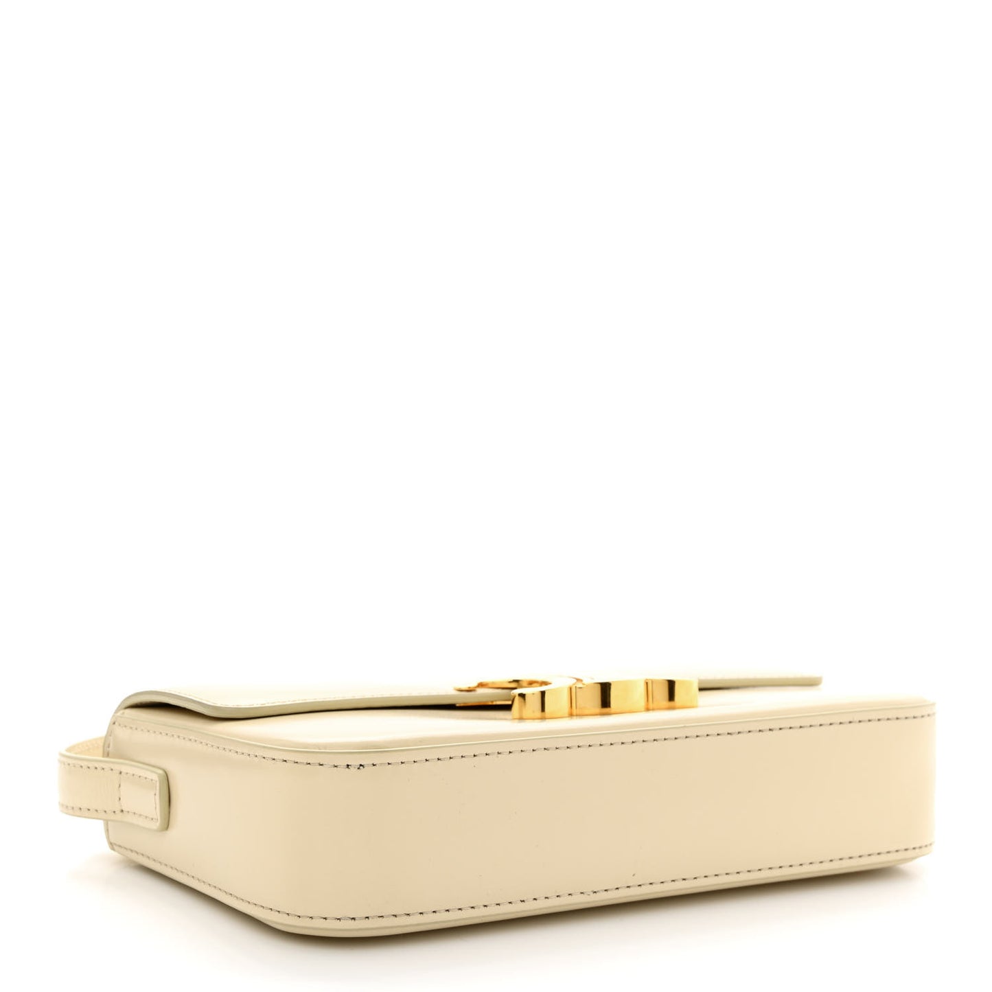Natural Calfskin Triomphe Shoulder Bag White