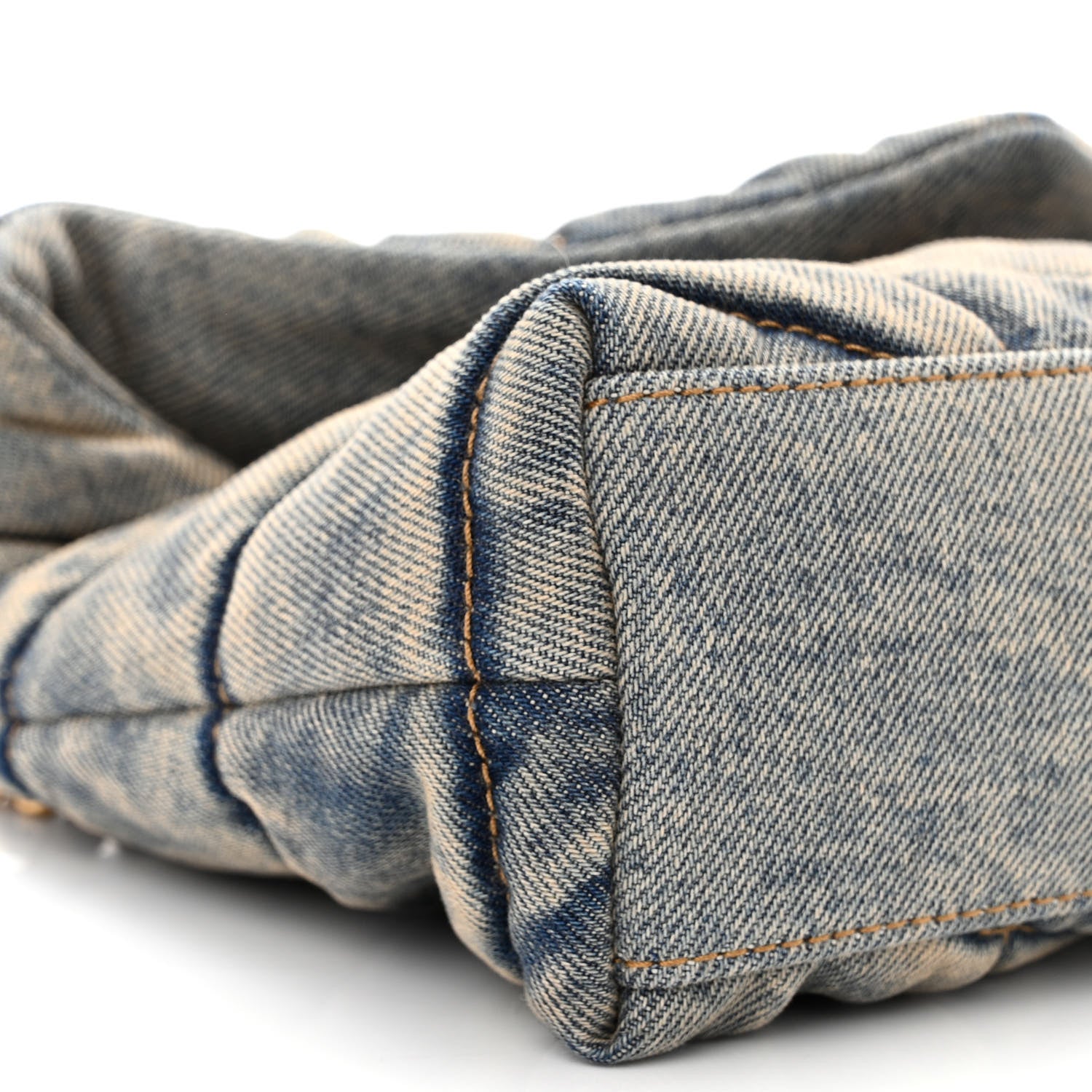 Saint Laurent Denim Quilted Toy Loulou Puffer Monogram Chain Satchel Blue Cinnamon 9 of 11