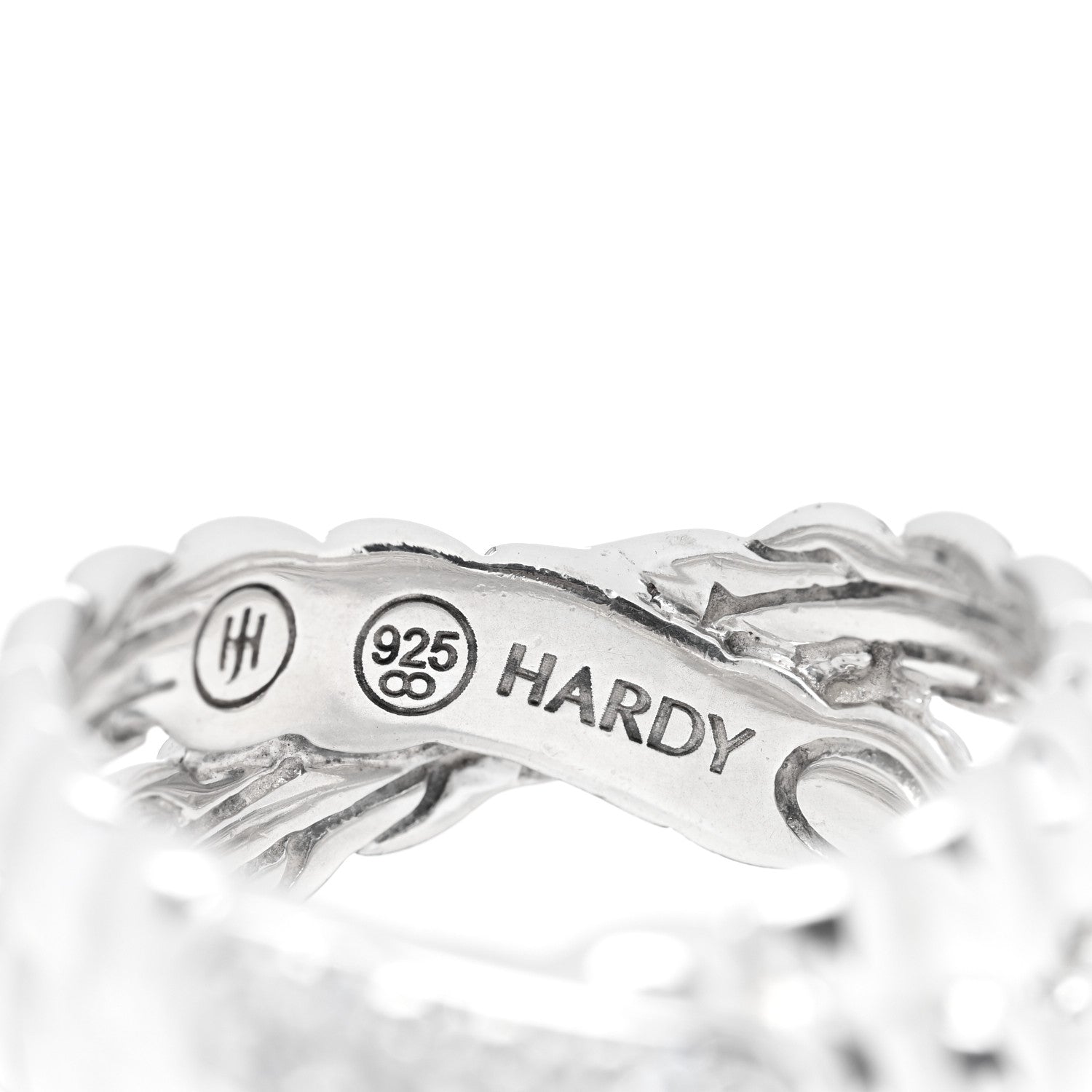 John Hardy Sterling Silver Diamond Bedeg Crossover Ring 52 6 4 of 4