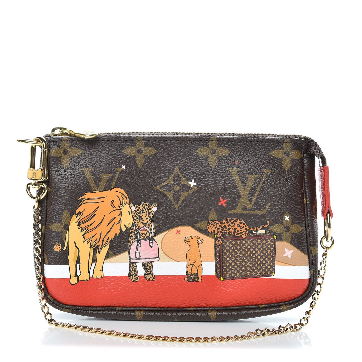 Monogram 2018 Christmas Animation Mini Cats Pochette Accessories