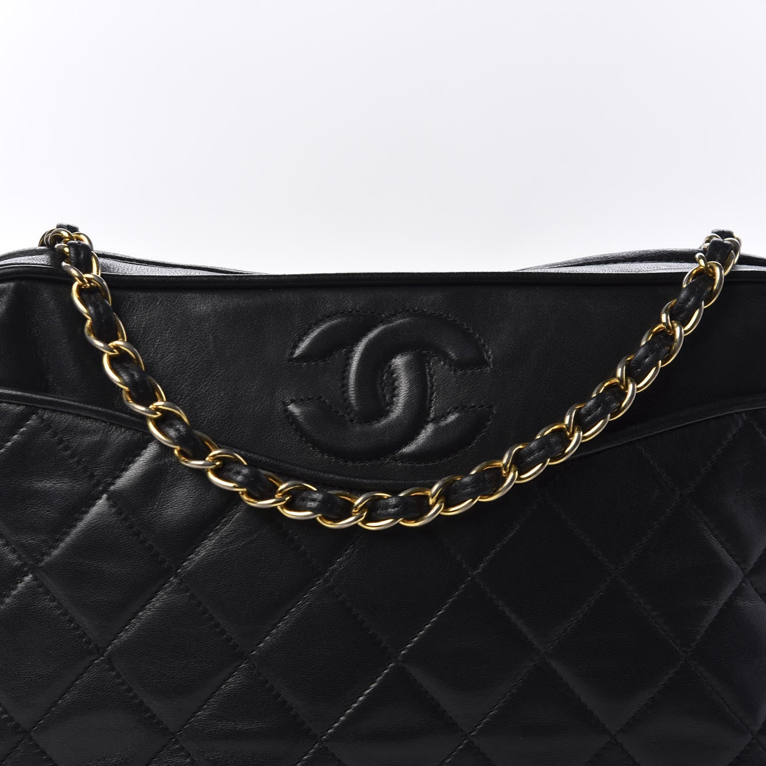 Chanel Lambskin Quilted CC Tassel Camera Case Black 10 of 12