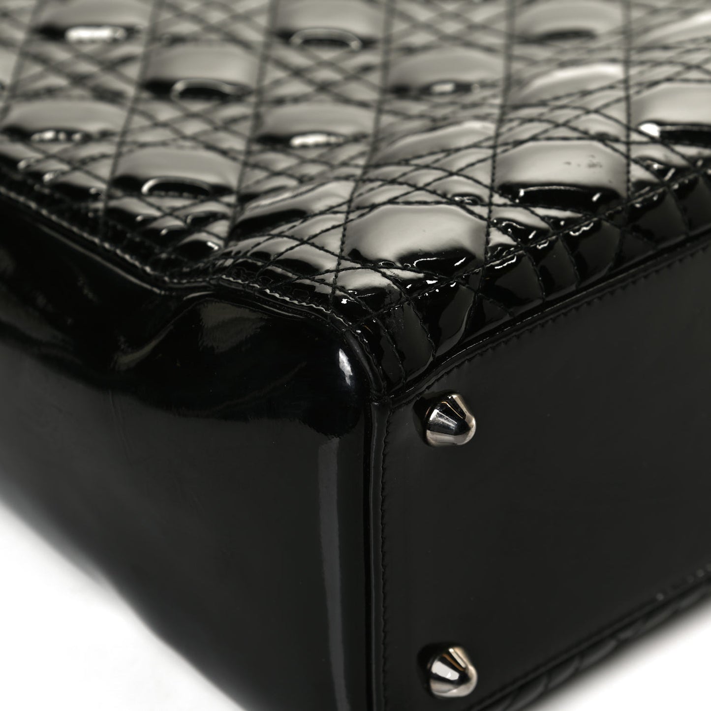 Patent Cannage Large Lady Dior Black