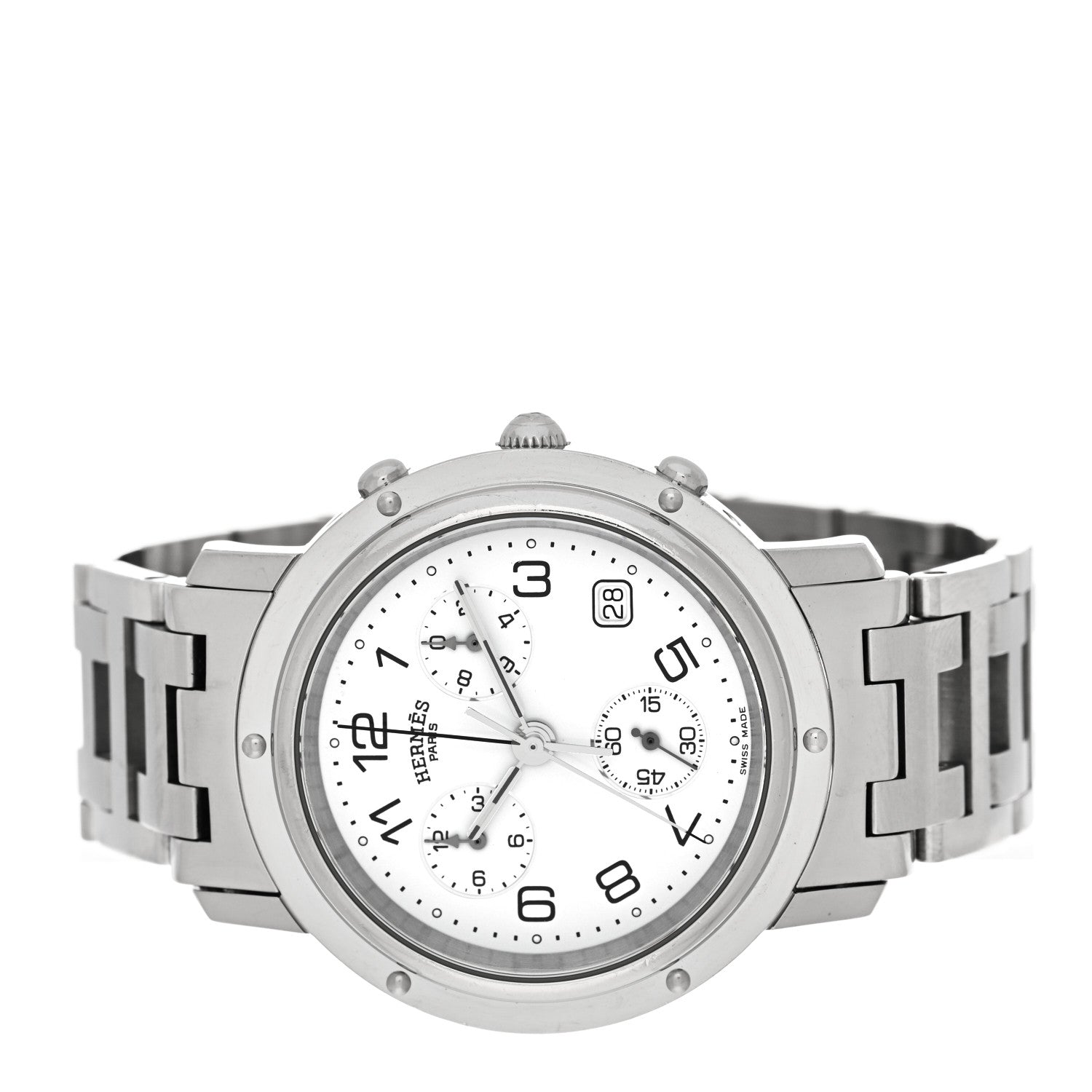 Hermes Stainless Steel 38mm Clipper Chronograph Quartz Watch 2 of 5