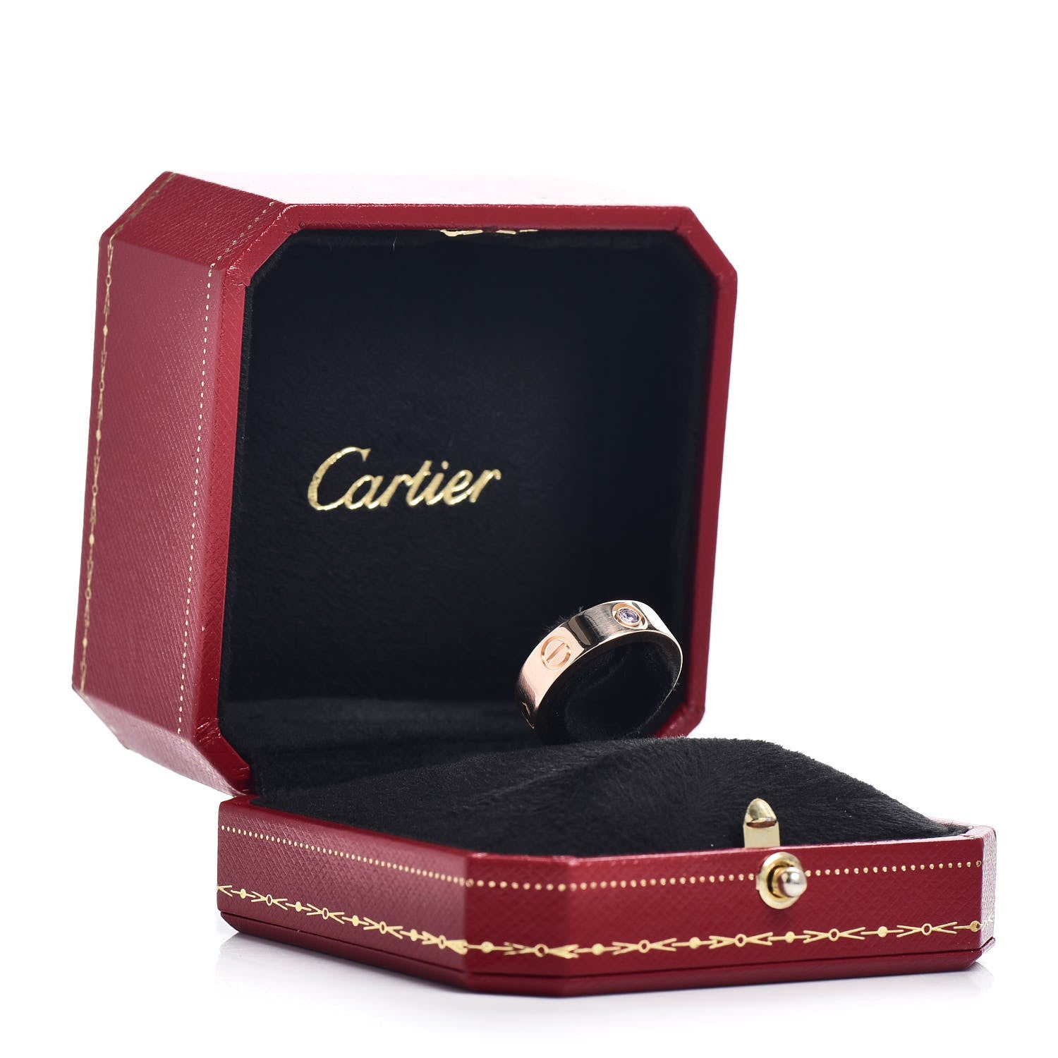Cartier 18K Pink Gold Pink Sapphire 5.5mm LOVE Ring 51 5.75 5 of 5