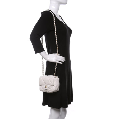 Chanel Calfskin Quilted Mini Square Bubbly Flap White 2 of 13