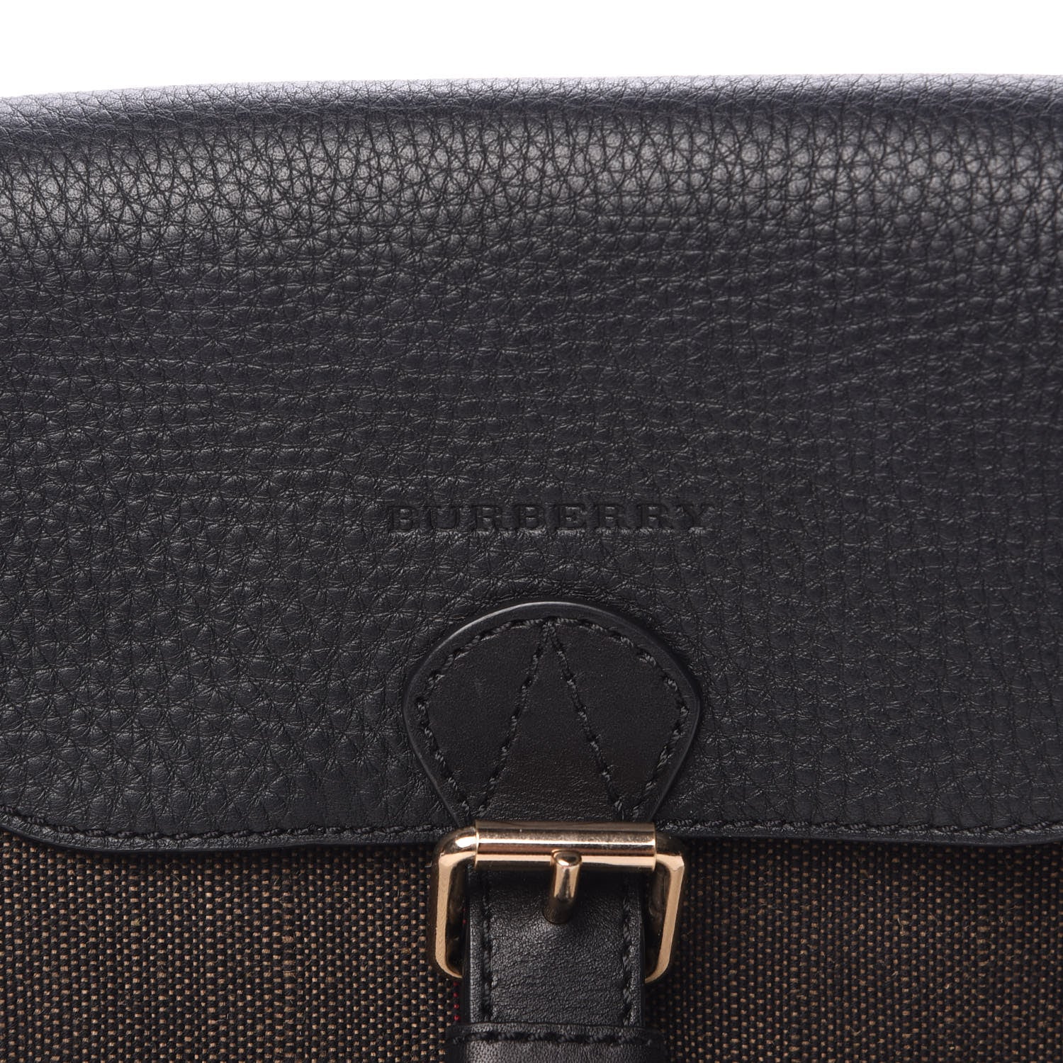 Burberry Mega Check Grainy Calfskin Small Gowan Messenger Bag Black 7 of 15