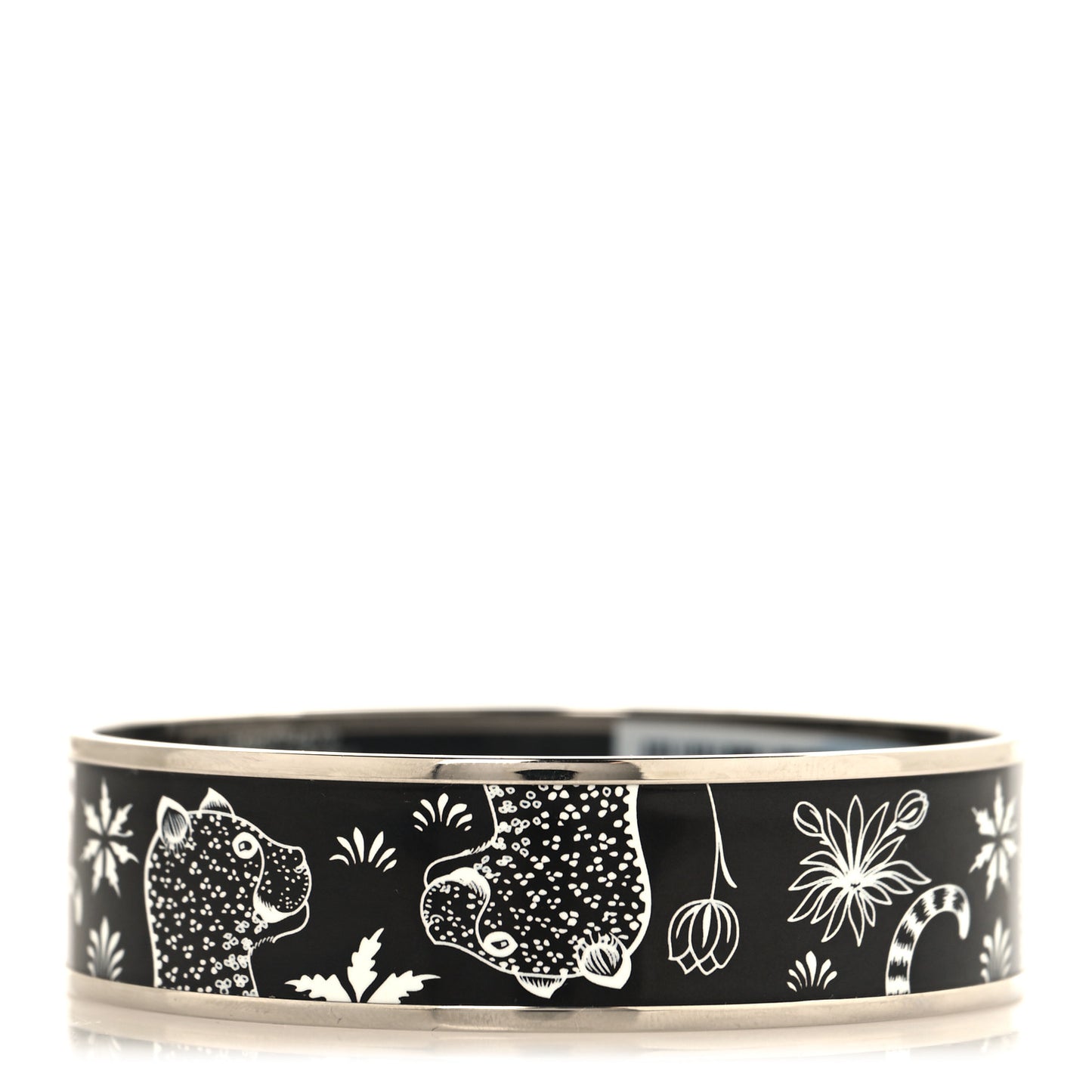Enamel Printed Wide Les Léopards Bracelet 70 Positif Negatif