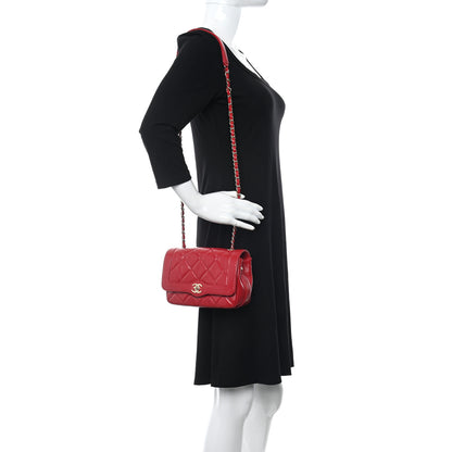 Chanel Shiny Aged Calfskin Quilted Mini Hold The Line Flap Red 3 of 10