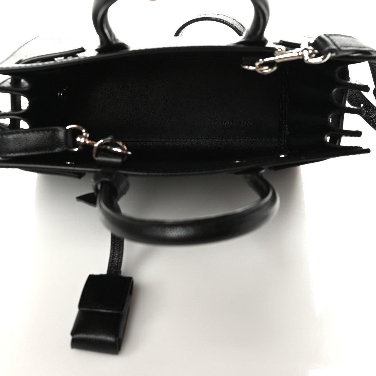 Grained Calfskin Nano Sac De Jour Black