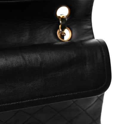 Chanel Lambskin Quilted Medium Double Flap Black 13 of 15