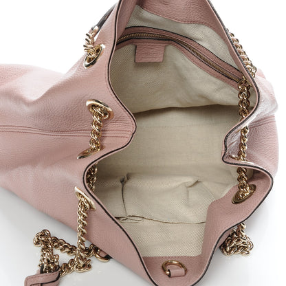 Chloe GUCCI Pebbled Calfskin Medium Soho Chain Shoulder Bag Dark Cipria 5 of 7