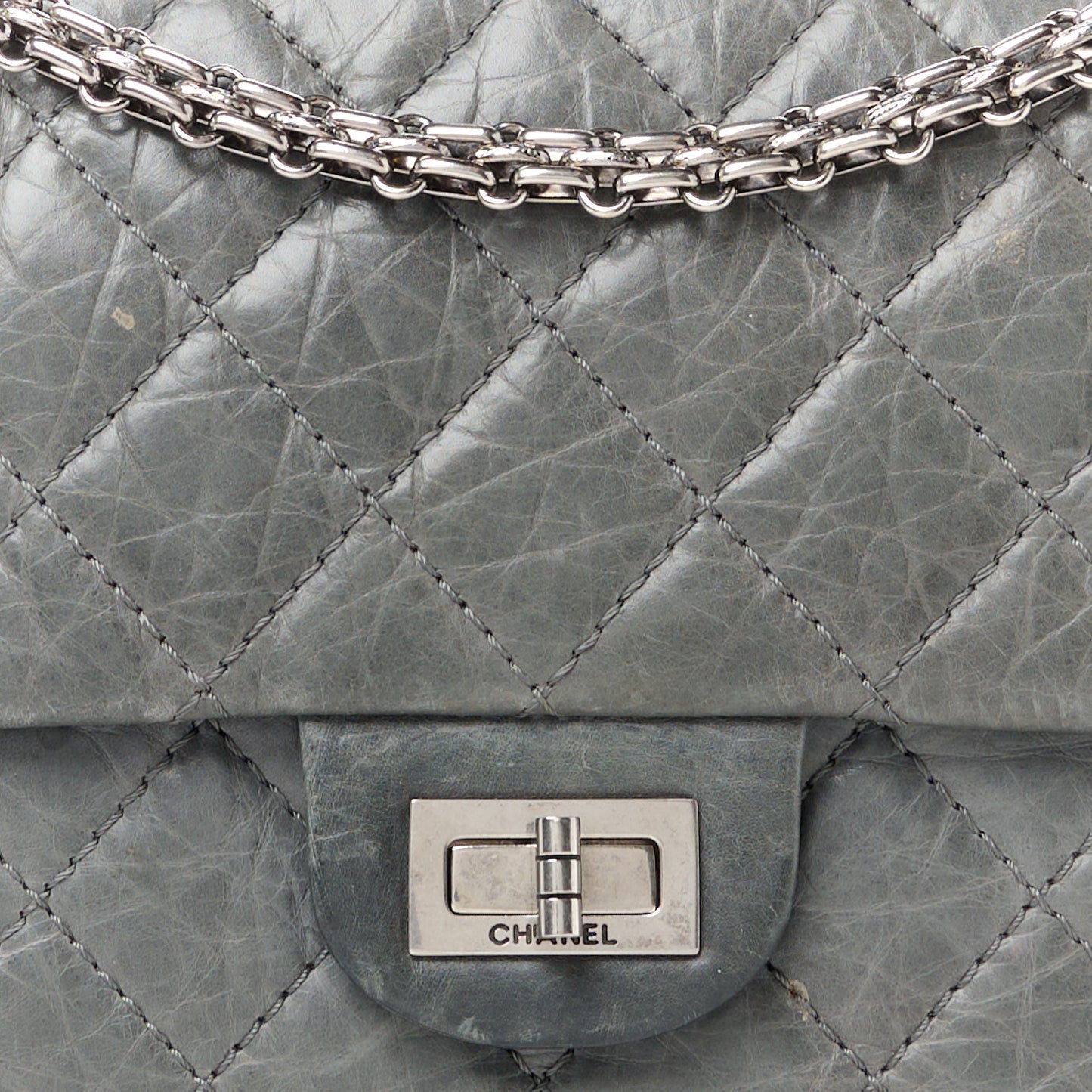 Aged Calfskin Quilted 50th Anniversary 2.55 Reissue Flap 226 Grey