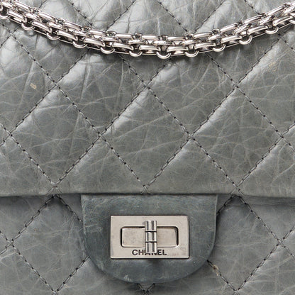Chanel Aged Calfskin Quilted 50th Anniversary 2.55 Reissue Flap 226 Grey 9 of 11