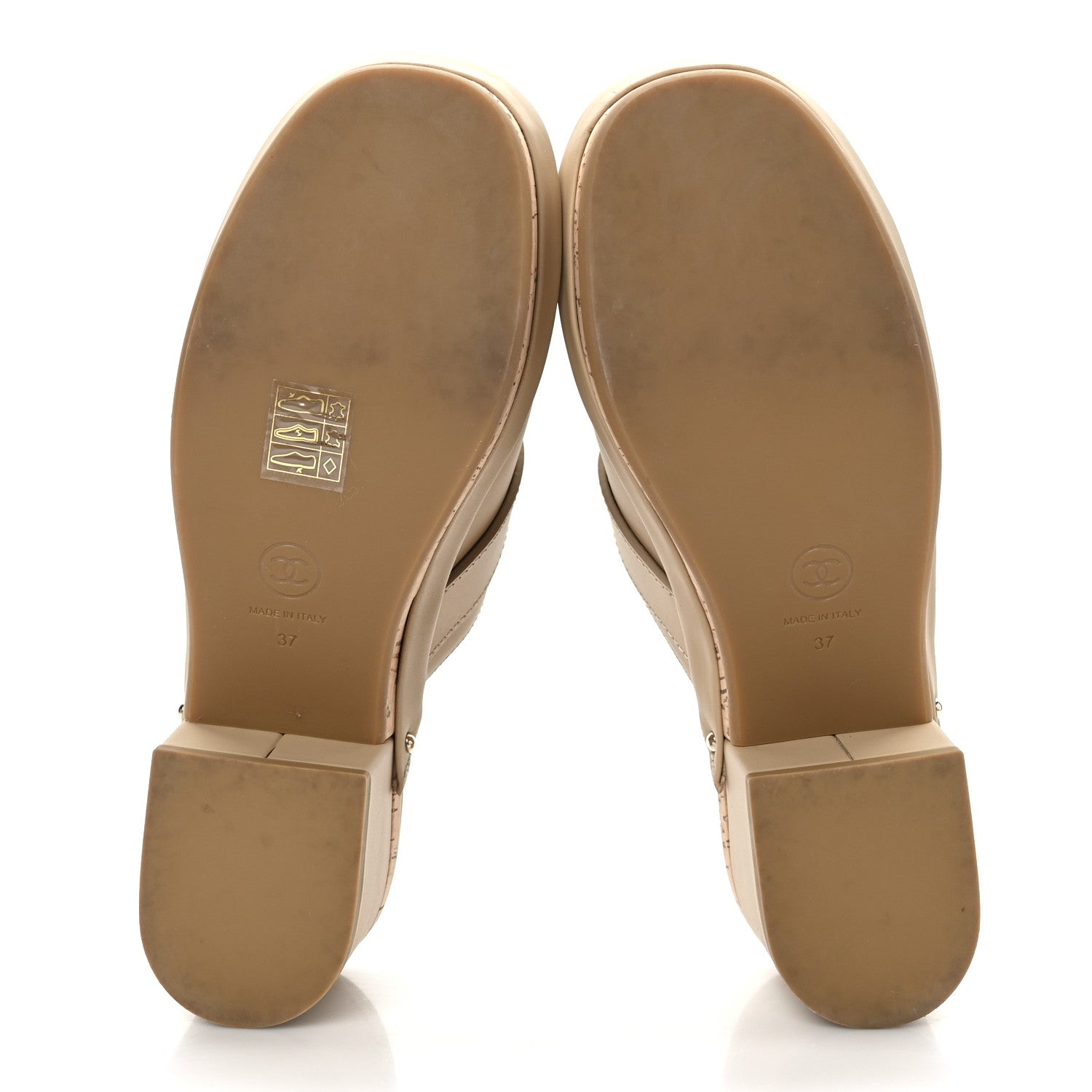 Chanel Calfskin CC Turn Lock Clogs 37 Beige 5 of 7