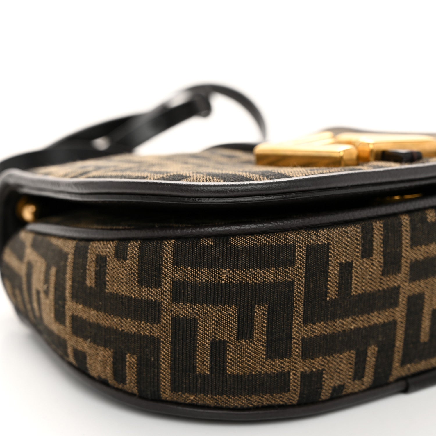 Fendi Fabric Jacquard Vitello Cher Cuoio FF 1974 Small Fendi C'mon Tobacco Moro Ebano 9 of 10