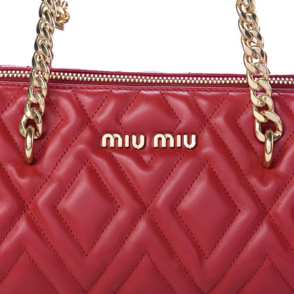 Miu Miu Soft Calf Quilted Cylinder Shoulder Bag Fuoco 8 of 10