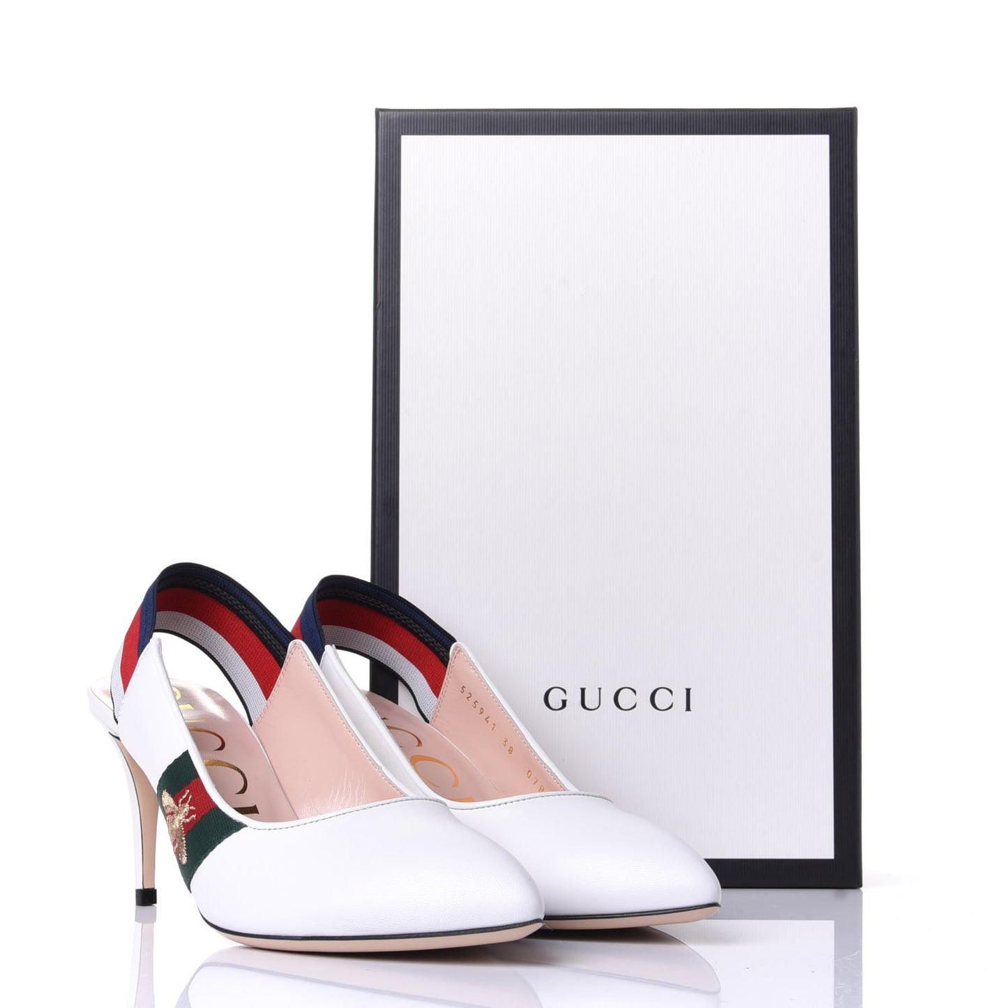 Malaga Kid Web Sylvie Mid Heel Slingback Pumps 38 White