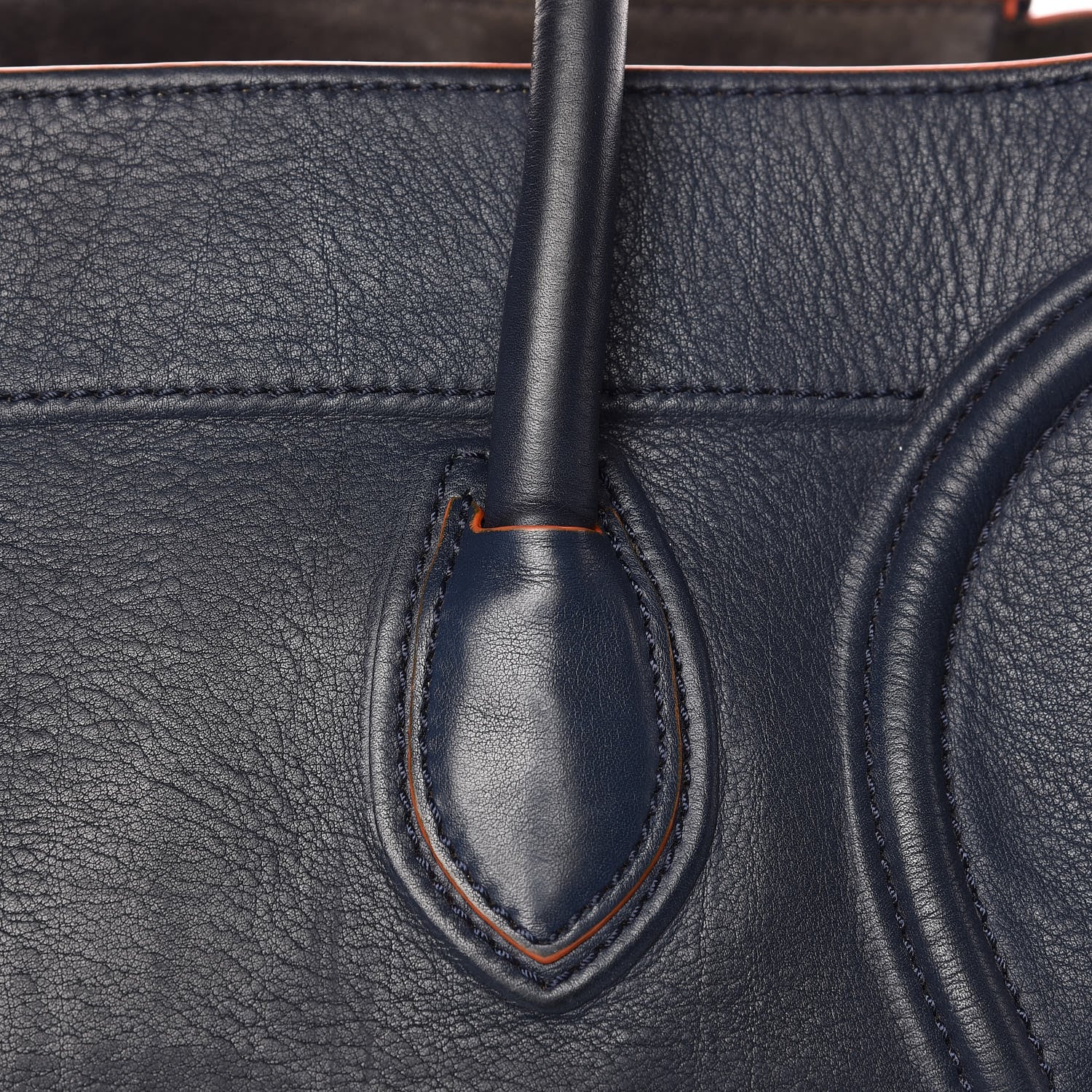 Celine Supple Calfskin Large Phantom Luggage Navy Blue Orange 18 of 25