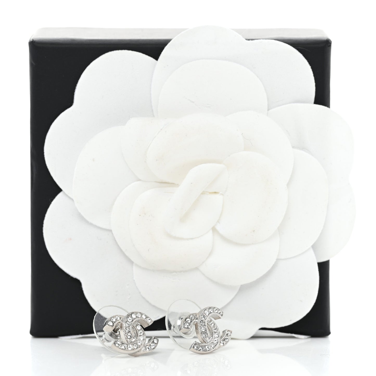 Crystal Mini CC Earrings Silver