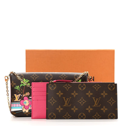 Louis Vuitton Monogram 2021 Christmas Animation Hollywood Pochette Felicie Chain Wallet Fuchsia 14 of 14