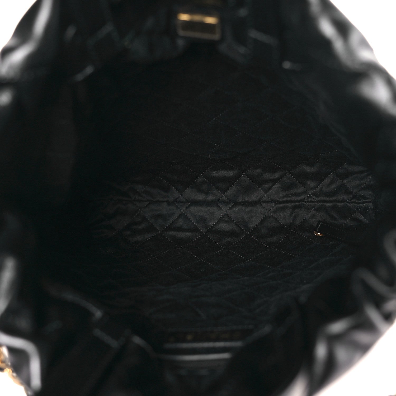 Chanel Shiny Calfskin Quilted Chanel 22 Backpack Black 1876389