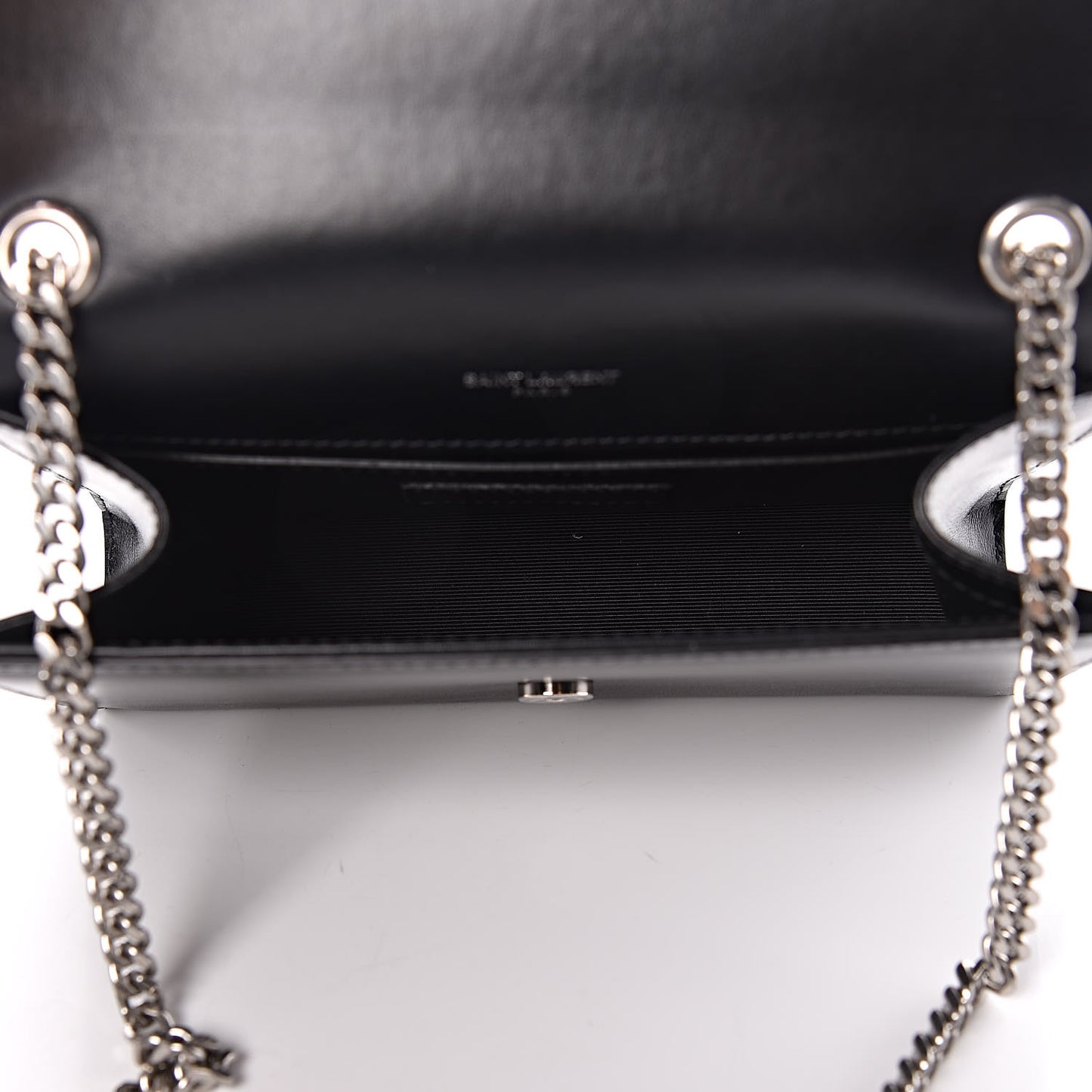 Smooth Calfskin Heart Studded Small Monogram Kate Satchel Black