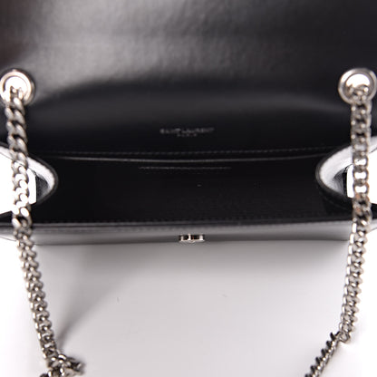 Saint Laurent Smooth Calfskin Heart Studded Small Monogram Kate Satchel Black 5 of 9