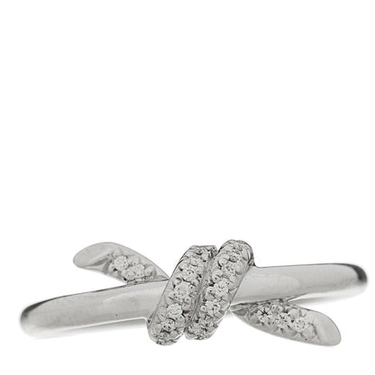 Tiffany 18K White Gold Diamond Small Knot Ring 47 4 1 of 5